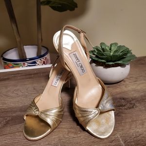 Jimmy Choo Gold Metallic Heel